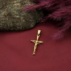 Gouden hanger van een kruis met corpus (religieus), Ophalen of Verzenden, Gebruikt, Goud, Overige merken