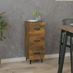 vidaXL Dressoir 34,5x34x90 cm bewerkt hout gerookt eiken, Minder dan 50 cm, Verzenden, Nieuw, 25 tot 50 cm