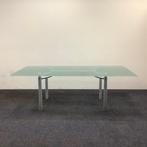Tweedehands design vergadertafel 217x105 cm,  met glazen, Ophalen of Verzenden, Gebruikt, Bureau