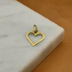 Gouden hanger van een hart (sierlijk, kettinghanger), Sieraden, Tassen en Uiterlijk, Bedels, Ophalen of Verzenden, Gebruikt, Goud