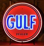 Gulf 1960 Dealer Logo Neon Verlichting 65 cm - Oranje, Blauw, Ophalen, Gebruikt