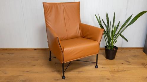 Fauteuil Montis Charly  oranje cognac leer, Huis en Inrichting, Fauteuils, 75 tot 100 cm, Zo goed als nieuw, 75 tot 100 cm, Leer
