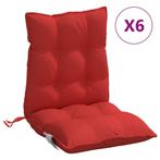 6 Rode Stoelkussens - - Lage Rug - Retourdeal! 35%, Tuin en Terras, Tuinmeubel-accessoires, Ophalen of Verzenden, Nieuw