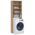 vidaXL Wasmachinekast 64x24x190 cm artisanaal eikenkleur, Verzenden, Nieuw