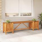 vidaXL Tuinbank met 2 bloembakken 150x30x40 cm massief, Tuin en Terras, Verzenden, Nieuw, Hout