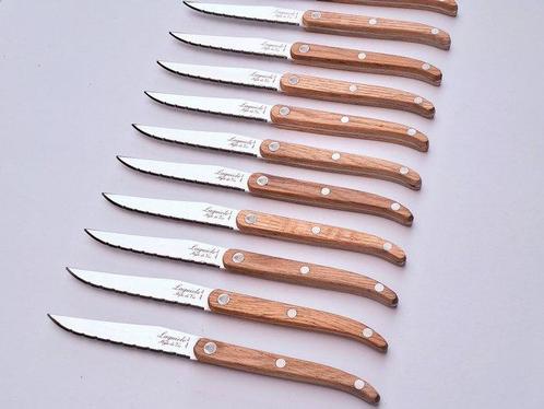 Laguiole - 12x Steak Knives - Oak wood - style de -, Antiek en Kunst, Antiek | Keukenbenodigdheden