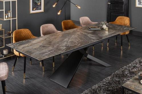 Uitschuifbare eettafel EUPHORIA 180-220-260cm taupe, Huis en Inrichting, Tafels | Eettafels, Ophalen of Verzenden