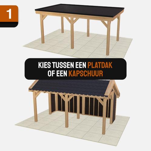 Overkapping in 3D samenstellen, met Gratis buitenkeuken, Tuin en Terras, Overkappingen, Nieuw, Veranda, Ophalen of Verzenden