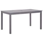 vidaXL Tuintafel 140x80x74 cm massief acaciahout greywash, Verzenden, Nieuw, Hout