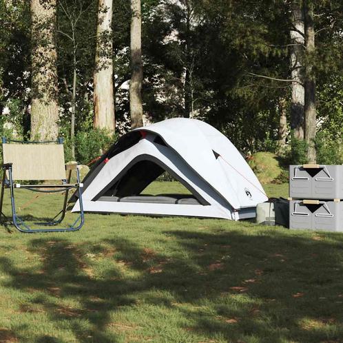 vidaXL Kampeertent 1-persoons verduisterend stof wit, Caravans en Kamperen, Tenten, Nieuw, tot en met 2, Verzenden