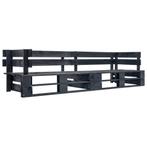vidaXL Tuinbank 2-zits pallet hout zwart, Tuin en Terras, Tuinbanken, Verzenden, Nieuw