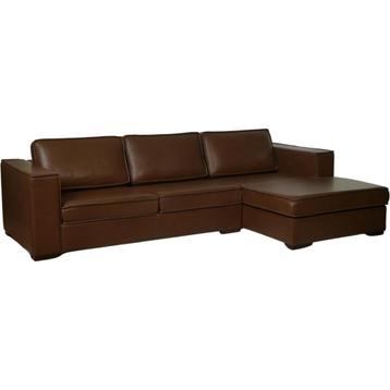 Leren Bank Fine 2.5-zits Arm Links + Longchair Arm Rechts - beschikbaar voor biedingen