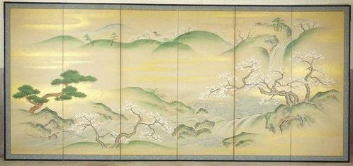 Kamerscherm - Hout, papier - Japan - 2 Byobu-set, Antiek en Kunst, Antiek | Overige Antiek
