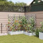vidaXL Tuinplantbakken Wit 120 x 120 x 126 cm Staal, 100 cm of meer, Verzenden, Nieuw, Metaal