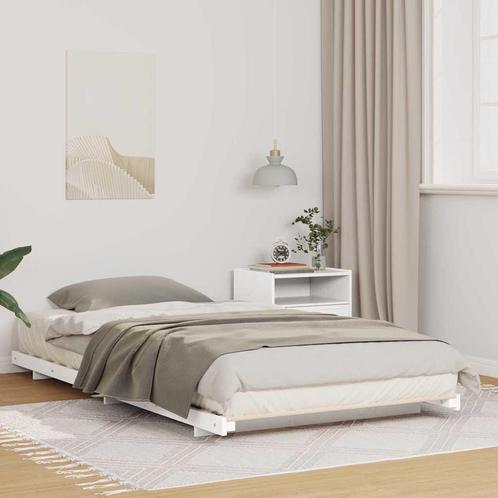 vidaXL Bedframe Wit 100 x 200 cm Massief grenenhout, Huis en Inrichting, Slaapkamer | Bedden, Wit, Nieuw, Hout, Verzenden