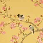 Two Java Sparrows and Red Plum Blossoms - Nemoto Seppo