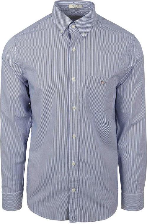 Gant Poplin Banker Overhemd Streep Blauw maat M Heren, Kleding | Heren, Overhemden, Blauw, Nieuw, Verzenden