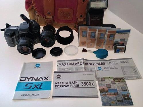 Minolta Dynax 5xi + 35-70mm + 80-200mm + acc. | Analoge, Audio, Tv en Foto, Fotocamera's Analoog