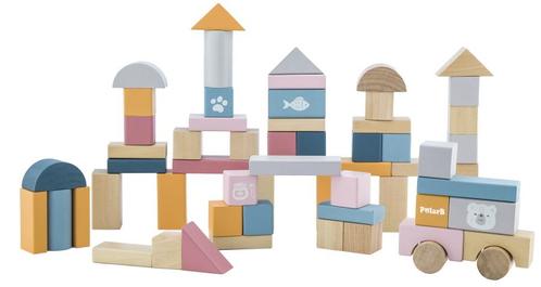 PolarB 60 Stuks Houten Blokken 44010, Kinderen en Baby's, Speelgoed | Houten speelgoed, Nieuw, Verzenden