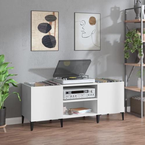 vidaXL Platenkast 121x38x48 cm bewerkt hout wit, Huis en Inrichting, Kasten | Overige, Nieuw, Verzenden