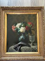 Hollandse school (XIX) - Bloemstilleven met glas, Antiek en Kunst, Kunst | Schilderijen | Klassiek