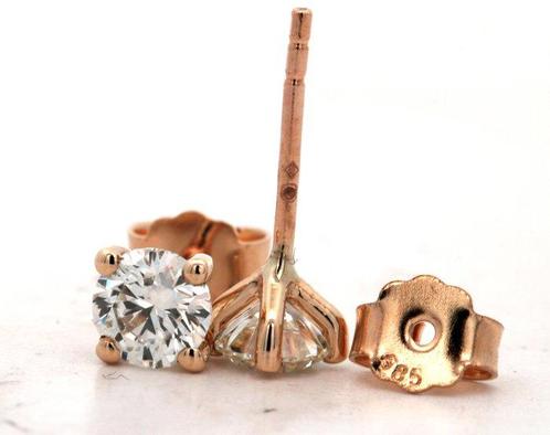 Oorbellen - 14 karaat Geel goud - 1.02ct. tw. Diamant, Sieraden, Tassen en Uiterlijk, Oorbellen