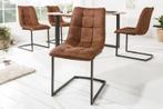 Design sledestoel MIAMI lichtbruin metalen frame mat zwart -, Huis en Inrichting, Stoelen, Ophalen of Verzenden, Nieuw