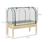 TRUUSK Verhoogd Kweekbed 121x55x117 Cm Van Sparrenhout Met B, Tuin en Terras, Bloembakken en Plantenbakken, Verzenden, Nieuw