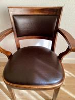 Hutten - Stoel - Hout, Leaderlook - Armstoel,Thonet Style,NL, Antiek en Kunst, Antiek | Meubels | Stoelen en Banken