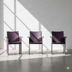 (3) Lederen Korium Stoelen van Tito Agnoli voor Matteo Gra, Huis en Inrichting, Verzenden, Zo goed als nieuw, Leer