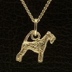 Gouden Irish blue Terrier met staart ketting hanger - klein, Verzenden, Nieuw