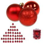 Cheqo® XL Kerstballen Set - Rode Kerstballenset - 44 Stuks -, Nieuw, Verzenden