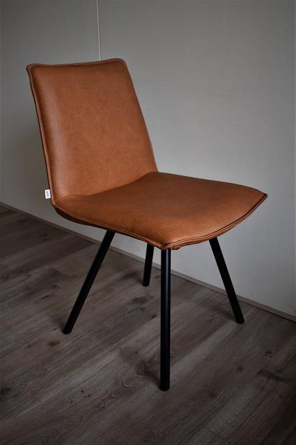 1 Leren kuipstoeltje van Just Design in Cognac Nevada leer, Huis en Inrichting, Stoelen, Eén, Overige kleuren, Nieuw, Leer, Metaal