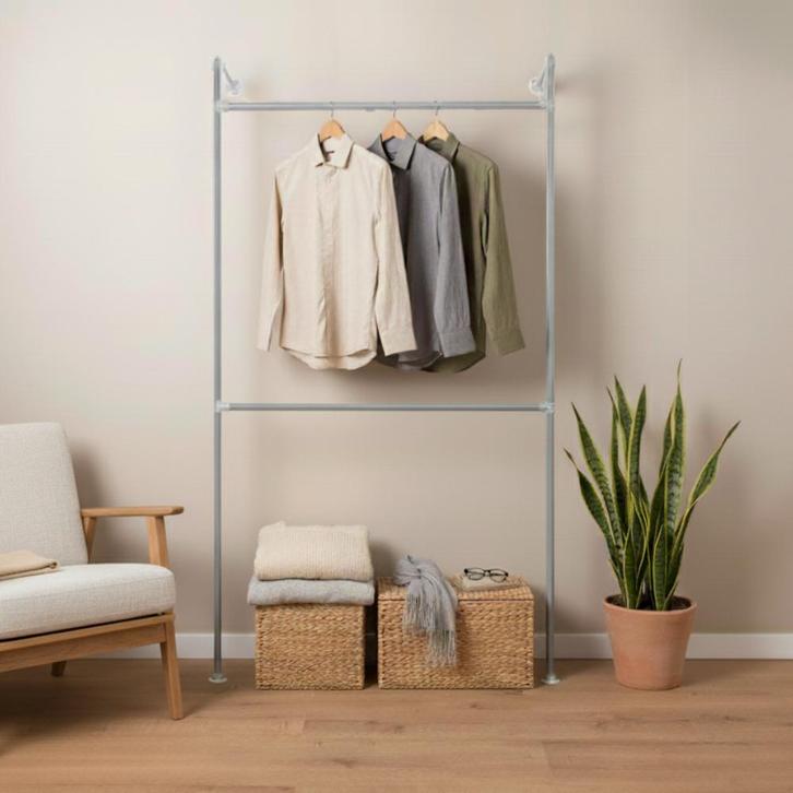 Industrieel Kledingrek Rennes | Staal 26.9 mm | Vloer/Wand |, Kleding | Dames, Kledingrekken, Ophalen of Verzenden