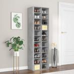 vidaXL Schoenenkast 54x34x183 cm bewerkt hout betongrijs, Huis en Inrichting, Verzenden, Nieuw