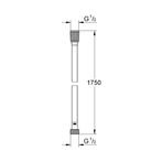 Doucheslang Grohe Silverflex Twistfree 175 cm Supersteel, Doe-het-zelf en Verbouw, Sanitair, Ophalen of Verzenden, Nieuw