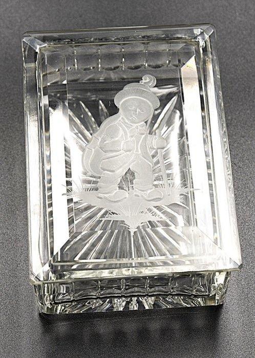 Lobmeyr Art Deco Faceted Crystal Glass Jewelry Box - Hummel, Antiek en Kunst, Kunst | Designobjecten