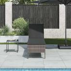 vidaXL Ligstoel met kussen grijs 55x200x44cm polyrotan, Verzenden, Nieuw