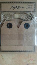 Labels en jute, 4, 5x7, 5cm, zak 20st.  tags and, Ophalen of Verzenden, Nieuw