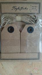 Labels en Jute, 4, 5x7, 5cm, zak 20st.  Tags and Jute, 4,, Nieuw, Ophalen of Verzenden