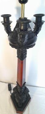 Kandelaber - Antiekrode marmer en bronzen neoclassicistische, Antiek en Kunst, Antiek | Meubels | Stoelen en Banken