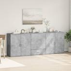 vidaXL Dressoirs 3 st bewerkt hout betongrijs, Minder dan 50 cm, Verzenden, 75 cm of meer, Nieuw