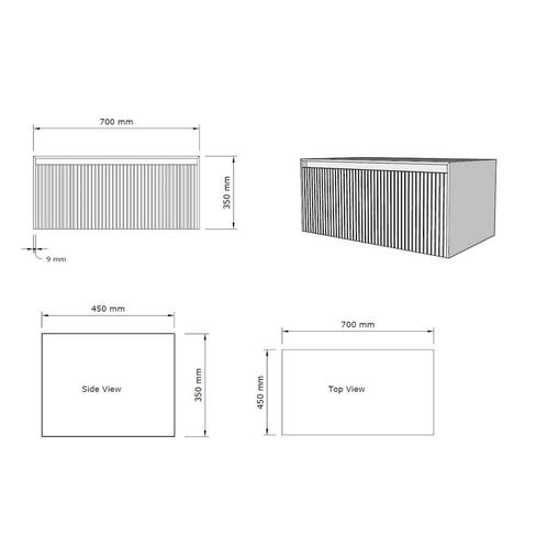 Onderkast Gliss Design Timotheus 70 CM Incl. Topplaat Pure, Doe-het-zelf en Verbouw, Sanitair, Ophalen of Verzenden