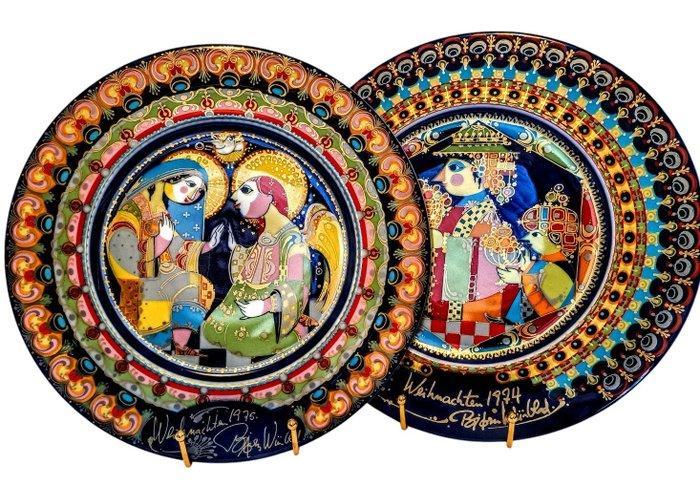 Rosenthal - Bjørn Wiinblad - Wandbord (2) - Porselein - 1974, Antiek en Kunst, Antiek | Glas en Kristal