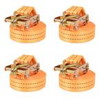 vidaXL Spanbanden 1 ton 6mx38mm oranje 4 st, Doe-het-zelf en Verbouw, Verzenden, Nieuw