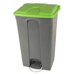 Pedaalemmer | Kunststof (Grijs/Groen) | 90L | Klapdeksel |, Verzenden, Nieuw in verpakking