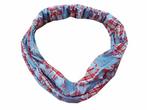 Haarband Bandana 3-in-1 Ruit Blauw Rood, Verzenden, Nieuw