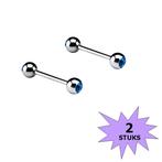 Fako Bijoux® - Barbell Piercing - Kristal - 12mm -, Verzenden, Nieuw