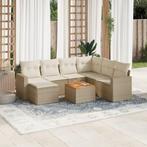 vidaXL 8-delige Loungeset met kussens poly rattan beige, Verzenden, Nieuw, Loungeset