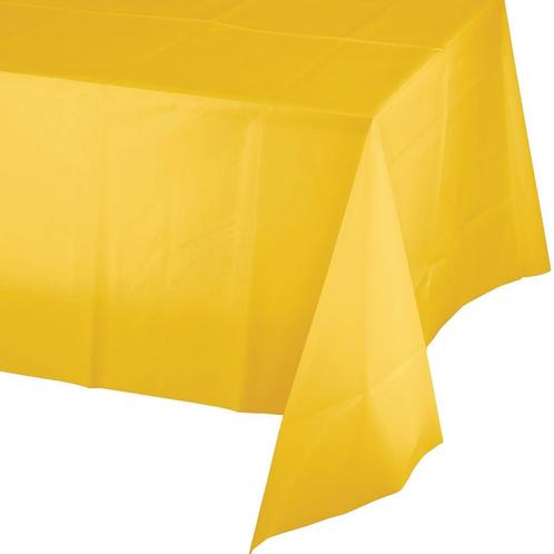 Geel Tafelkleed Plastic 2,74m, Hobby en Vrije tijd, Feestartikelen, Nieuw, Verzenden